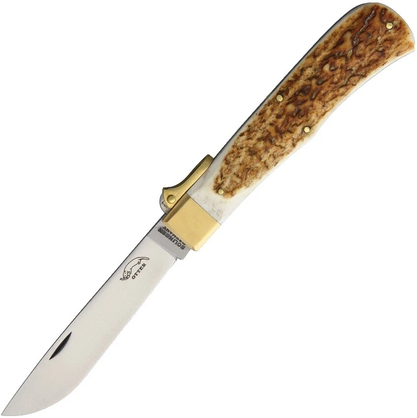 Carbon Steel Blade Collectible Folding Knives Horn Handle