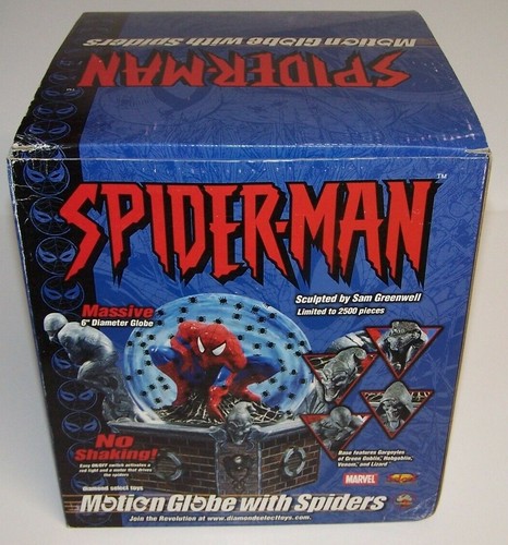Spider-man Light Up Motion Globe w/Spiders Diamond Select 2002 Sealed - Picture 4 of 6