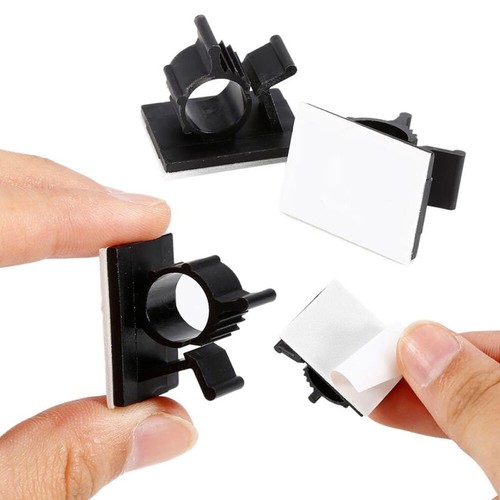 10x Cable Clip Adhesive Cord Management Organizer Wire Holders Clamp Black - Picture 8 of 10