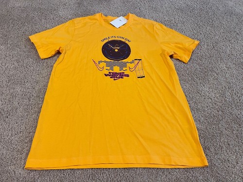 Nike retro Smile Its Gym Day workout training orange pink t shirt smiley face M - Picture 2 of 3