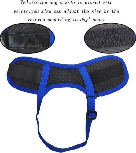 Muzzle Mesh Dog adjustable strap Prevent for Biting Barking Chewing, Blue - Picture 16 of 24