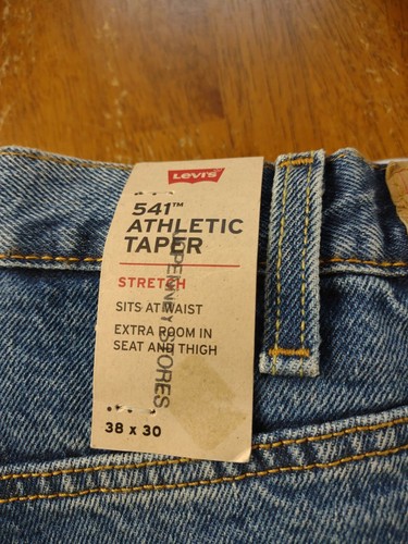 Levi's Herrenjeans blau Größe 38X30 Distressed Denim 541 athletisch konisch $ 69 neu mit Etikett - Bild 3 von 6