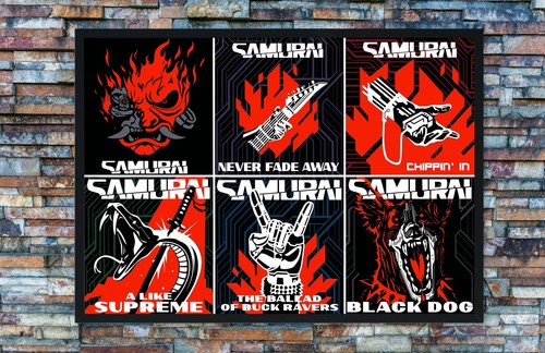 Poster collage SAMURAI – ispirato a Cyberpunk 2077 e colonne sonore rifiutate - Foto 2 di 7
