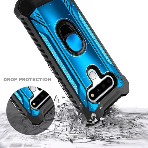 Funda con soporte de anillo para teléfono para LG Tribute Monarch + protector de vidrio templado - Imagen 13 de 36