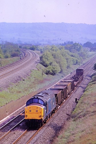 Original 35mm Rail slide Class 37 37232 Standish Junction 1 8 1985 + Copyright