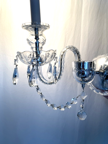 Pair PRECIOSA Czech Crystal Wall Sconces New Vtg Style Victorian Art Deco Ornate - Picture 4 of 24