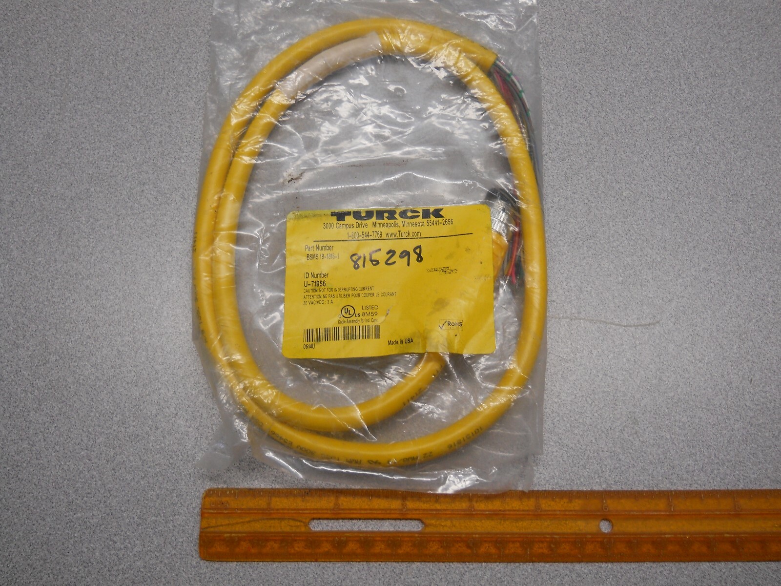 TURK Eurofast Cordset Part Number BSMS 19-1816-1 IDU-71956 New TURK Eurofast Cordset Part Number BSMS 19-1816-1 IDU-71956 New