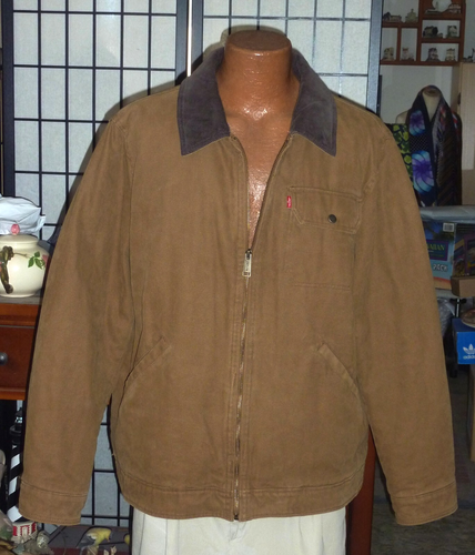 LEVIS LOOSE COTTON CORDUROY COLLAR BROWN TRUKER JACKET XL