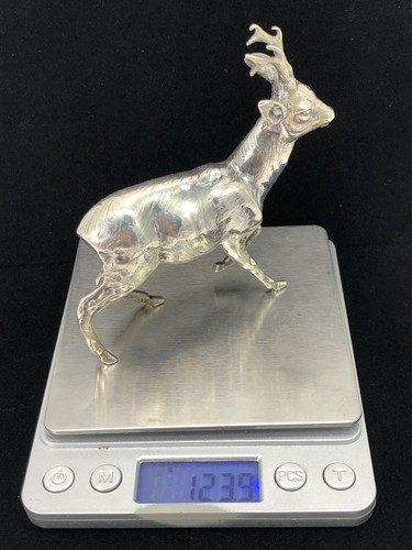 Vintage Sterling Silber Hirsch Hirsch Skulptur Figur gepunzt ca. 4" 124g - Bild 13 von 19