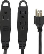 Extension Cord/Wire Power Cable, Indoor/Outdoor, 16/3, 3 Outlet, 15 Feet, UL Lis