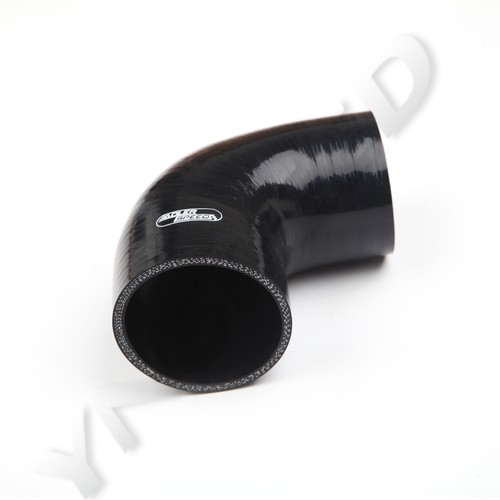 90 Degree 2.25" To 2" (57-51mm) Turbo Silicone Hose Reducer Coupler Pipe Black - Picture 3 of 8