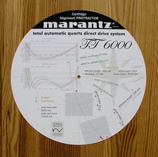 Marantz TT 6000 Custom Designed Tonearm Cartridge Stylus Alignment Protractor