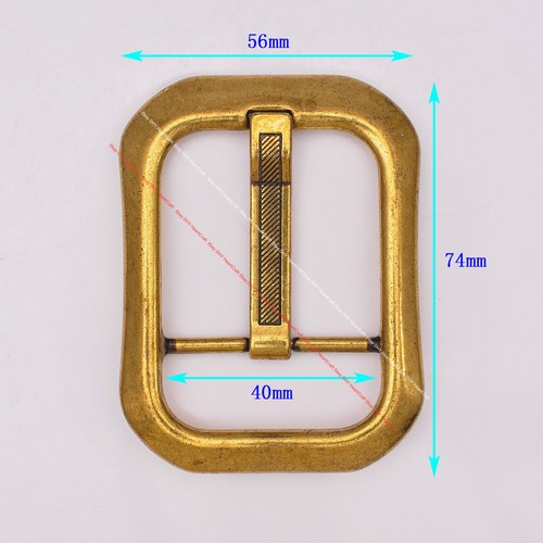 Men Old Gold Heavy Leathercraft Center Bar Lock Leather Belt Buckle Inner 40mm - Picture 2 of 9