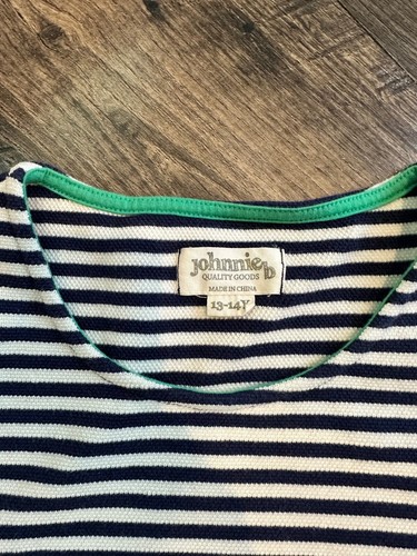 GUC Girl's Boden Johnnie B Warm Dress Blue Cream Striped, Size: 13-14 Years - Picture 4 of 6