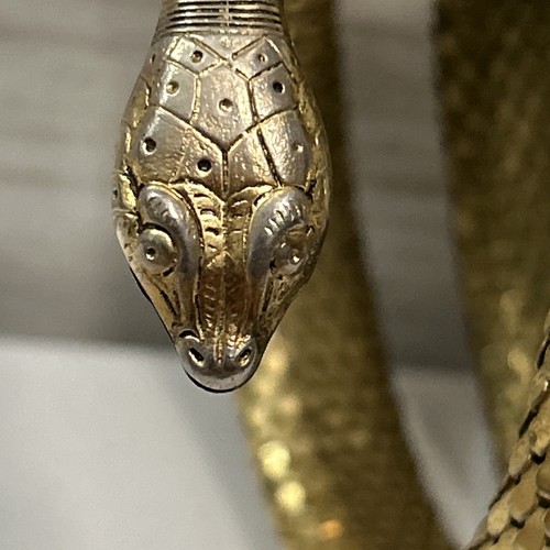 Bracciale Vintage Whiting & Davis Scala Serpente Maglia Bobina Tripla Avvolgimento Grosso Statement - Foto 20 di 21