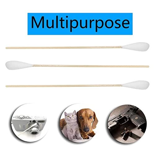 6 Zoll lange Wattestäbchen für Haustiere, Reinigung oder Make-up, (Größe: 6 Zoll x 0,48 Zoll) 100 Stck. - Bild 4 von 6