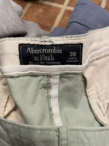 ABERCROMBIE & FITCH Shorts Mens 38 Beige Chino Casual Zip Fly - Picture 3 of 3