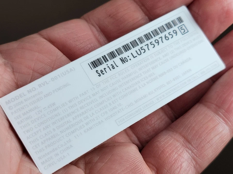 Nintendo Wii RVL-001 (США) СМЕННАЯ НАКЛЕЙКА ЭТИКЕТКА   - Изображение 3 из 4