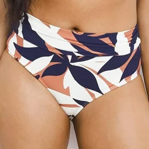 Magisculpt Bikini Brief PLUS SIZE UK 30 Fold Over Slimming Full Cover Leaf Print - Picture 1 of 4