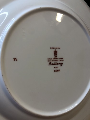 MCM VTG Royal Crown Derby Bone China Brittany A1229 Salad Plate 8.5" 1970 - Afbeelding 5 van 7