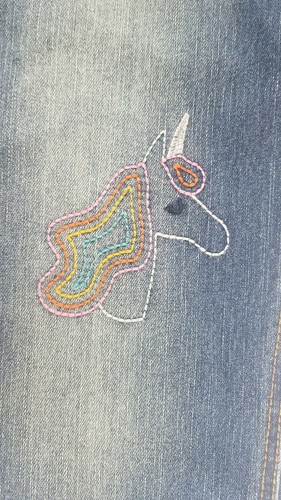 Cat and Jack Super Skinny Super Stretch Unicorn Girls Jeans Size 12 Plus - Picture 4 of 6