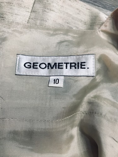 Geometrie Trägertop Damen hellbraun silber verspiegelt Stickerei verpackt Reißverschluss hinten Schlitze - Bild 4 von 12