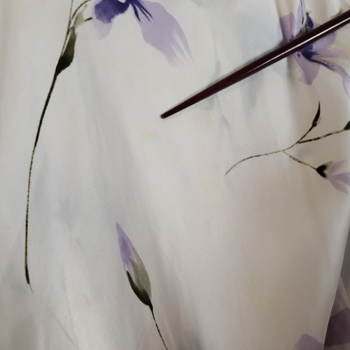 Vintage INSILK 100% Silk Slip Dress Ivory Floral Negligee Nightgown - Picture 11 of 11