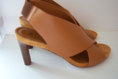 New Aquatalia Tan Pebbled Leather Strappy Sandals Heels (3-4") Size 9.5 - Picture 4 of 6