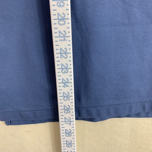 LL BEAN Polo Shirt Men's Bleu Long Sleeve 100% Cotton Size Large 1/4 button up - Picture 7 of 13