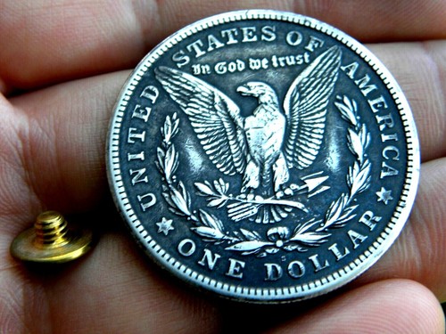 Concho belt leather accessories decoration real silver Morgan one dollar coin - Picture 2 of 8