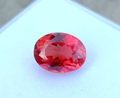 Piedra preciosa suelta ovalada de zafiro Padparadscha de Ceilán impecable natural de 15x11 mm - Imagen 4 de 6