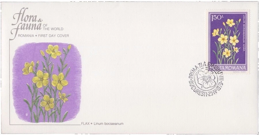 Flowers First Day Cover Romanian Stamps