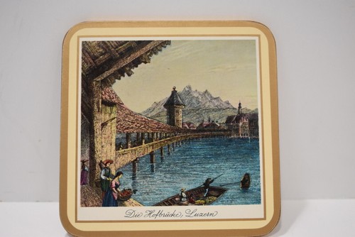 Pimpernel Traditional Coasters Set of 6 Cork Backed Scenes of Switzerland Swiss - Picture 2 of 12