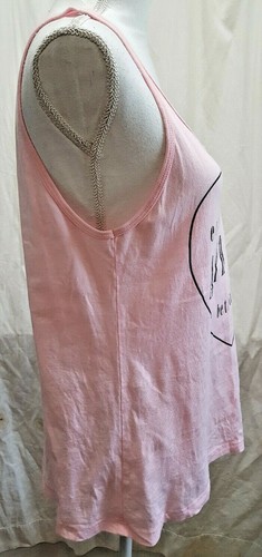 Alpha Phi Beta Tau Womens Tank Top Sleeveless Pink Black Sz M 100% Cotton  - Picture 8 of 11