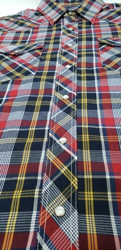 Camicia vintage Wrangler X-Long Tails ago singolo sartoriale a scatto uomo 17 1/2-37 - Foto 5 di 8