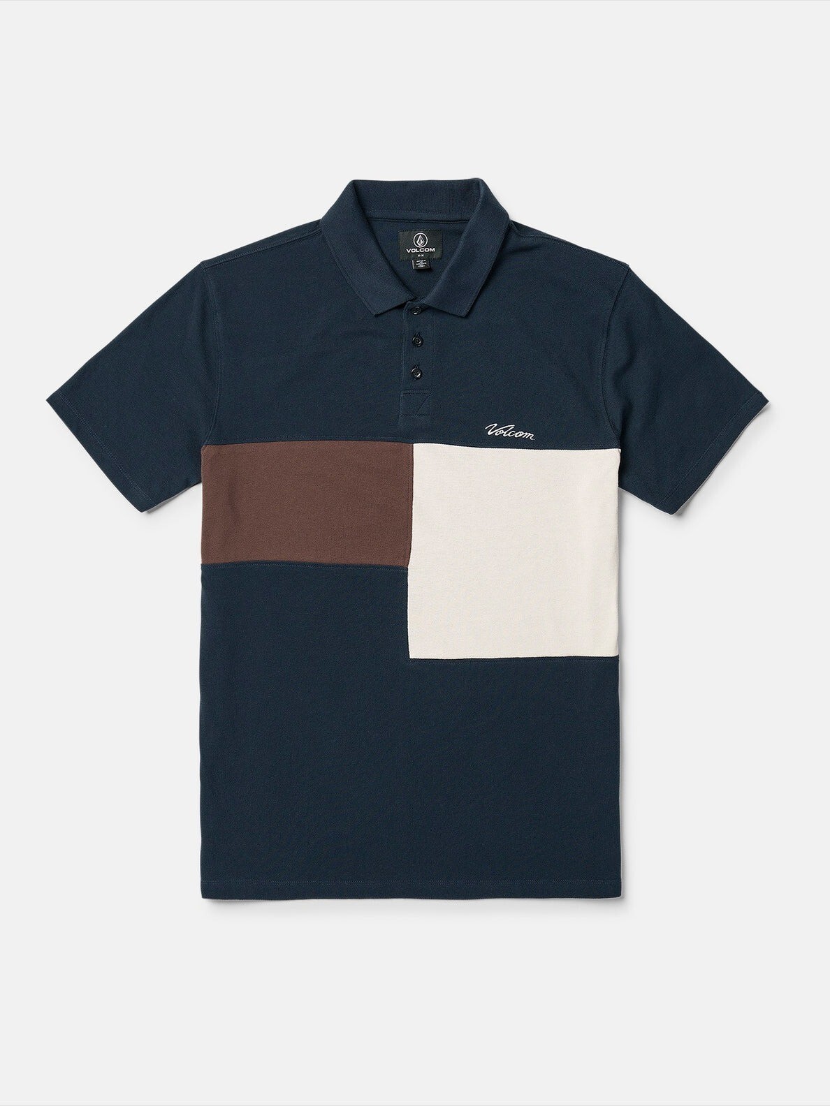 Совершенно Новое мужское поло Volcom Stoney Baloney Polo темно-синего цвета среднего размера