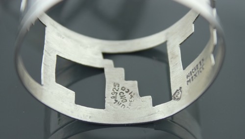 4er Set Art Deco Serviettenringe Sterlingsilber Mexikanisch - Bild 3 von 4