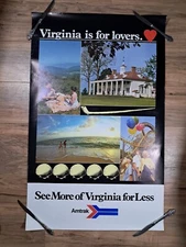 Vintage Amtrak Poster Virginia is for Lovers