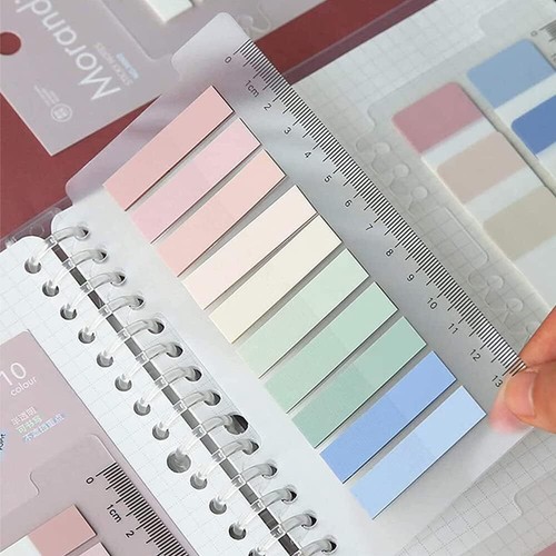 660 Pcs Sticky Index Tabs with Ruler Writable Repositionable Morandi Page Marker - Picture 2 of 7