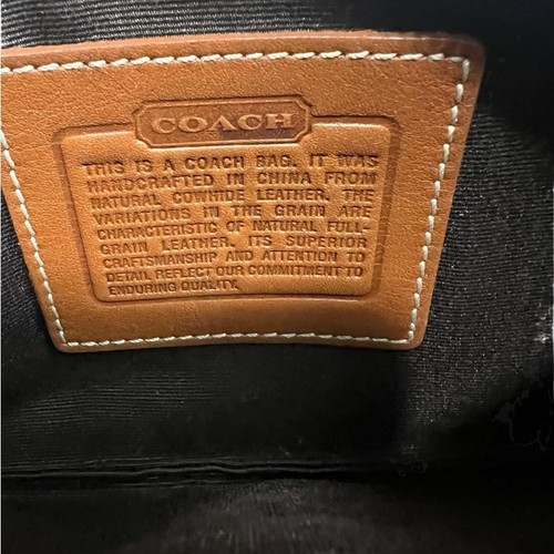 Vintage Coach braun & hellbraun Leder Handgelenktasche mit Reißverschluss oben und Druckknopfbeutel - Bild 8 von 12