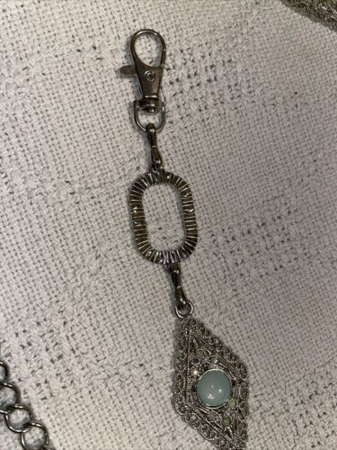Unbranded Fashion Belt Womens One Size Silver Color Blue Pearlized Stones Party - Picture 2 of 12