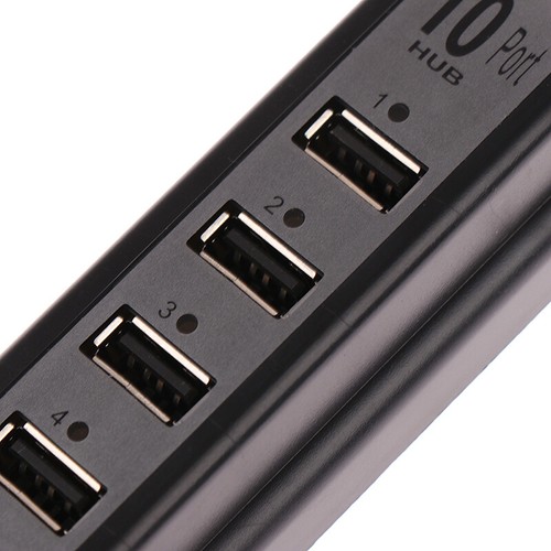 Power Adapter Usb Charger Hub Adapter Hi-speed Multi Hub 10 Port For Pc LaptBI - Picture 3 of 10