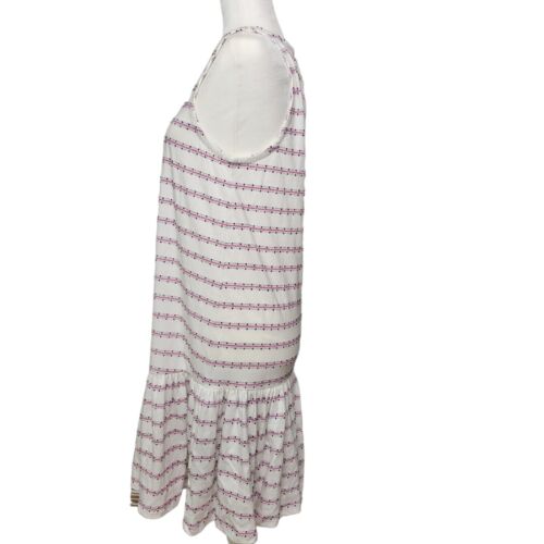 Loft Dress Womens XS Textured Flounce Striped Polka Dot NEW Red White Blue - Picture 2 of 7