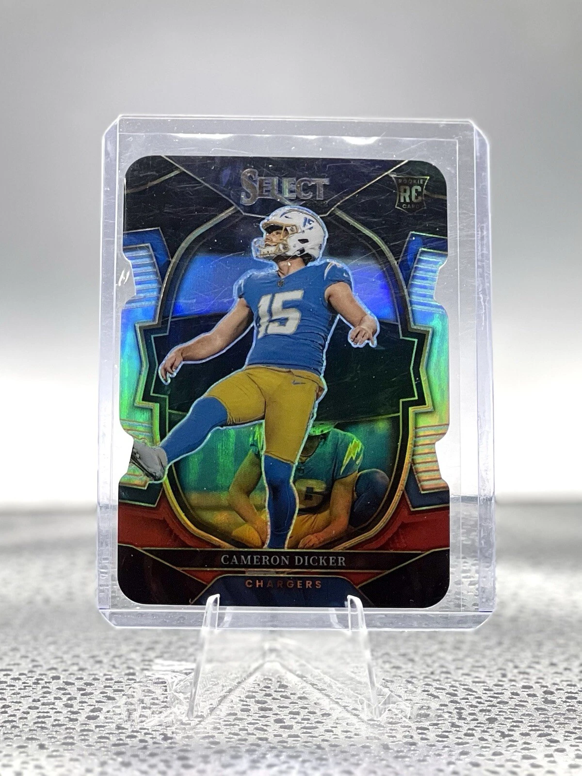2022 Panini Select Cameron Dicker Concourse Black & Red Prizm Die-Cut RC #16