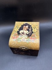 Antique Victorian Celluloid Cuffs And Collar Dresser Box W/FOUR ANTIQUE COLLARS