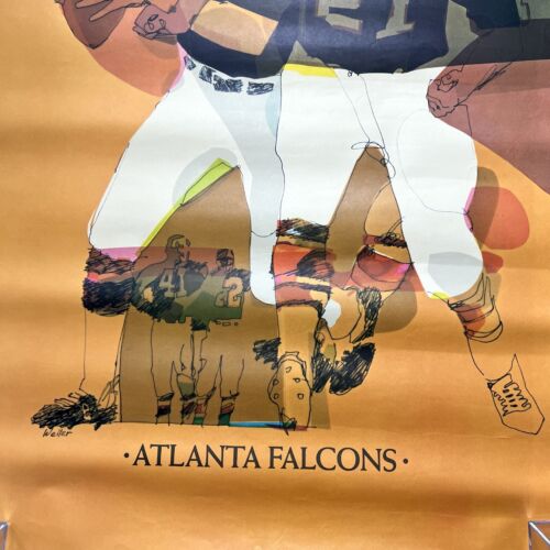 Vtg 1968 Atlanta Falcons NFL Collectors Series Poster Weller Pin-Up Football USA - Picture 2 of 23