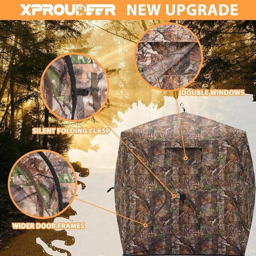 Hunting Blind See Through Ground Deer Blinds with 270/360 Degree Pop Up Portable - Picture 4 of 7