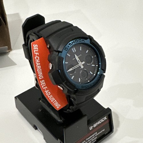 Casio G-Shock Men's Solar Blue Dial Black Resin Strap 46mm Watch AWGM100A-1A - Picture 11 of 24