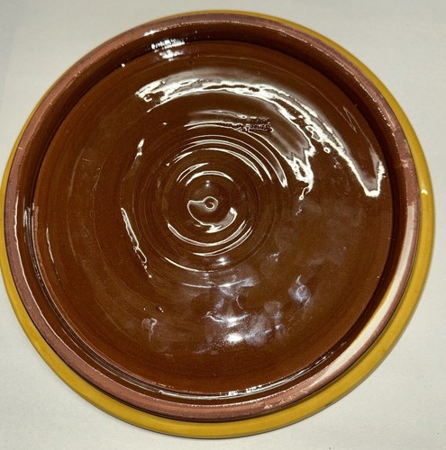 T Comme Terre de Provence France Glazed Hand Painted Flat Tray Pottery 9”x 1” - Picture 5 of 9