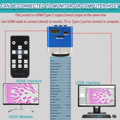 KOPPACE 4K HD Microscope Industrial Camera 8.3 Million Pixels HDMI/Type-C Output - Picture 6 of 10